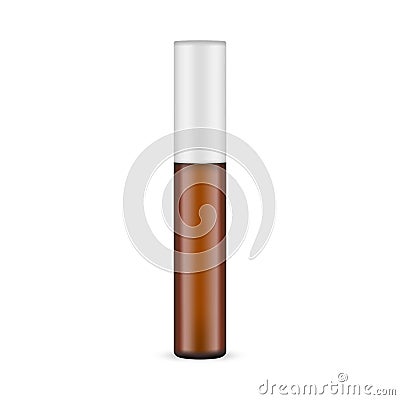 Amber Glass Cosmetic Bottle for Balm, Mascara or Oil Vector Illustration